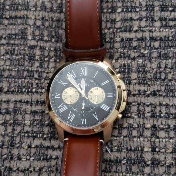 Fossil Fs5297 Brown And Gold Leather 